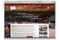 TST Construction Services Website: Creative Direction, Art Direction, Graphic Design, Web Development (XHTML/CSS/jQuery), Wordpress Development