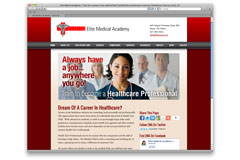 Elite Medical Academy Website: Art Direction, Graphic Design, Web Development (XHTML/CSS/jQuery), Wordpress Development